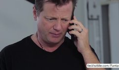 Sexy  Kira jacks her clients stiff cock