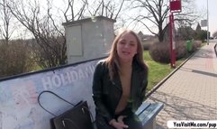 Sexy Ivana gets open air fuck for money