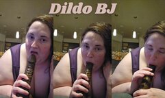 Dildo BJ in a purple bra