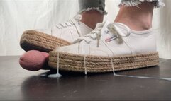 A Shoejob in Superga Espadrillas Sneakers - Cbt and Cocktrampling and a huge cumplosion - sidecam - 4k