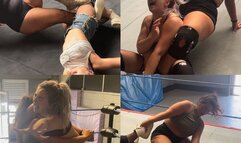 Petite wrestler submits