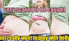 When you are very scared to be caught, but really want to play with your belly in the park (720p)
