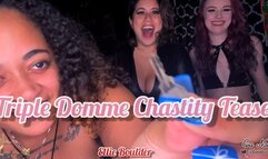 Triple Domme Chastity Tease With Ellie Boulder and Eva Nova 1080