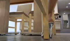 Goddess Stella Gorgeous Soles on Clear Heels from behind