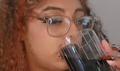 drinking soda and burping loudly