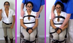 Bratty ridding girl eRica gets tied up with leather straps!