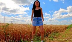 Pee Adventures - Sexy brunette trying hard to pee