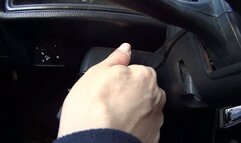Stick shift car driving