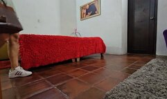 Milah Arches Fantasy Footjob with a Male worker