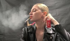 Winston dangling in leather