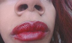Nose and Red Lipstick