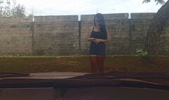 Driving an old car in the middle of the city while accelerating it and pumping pedals (3)