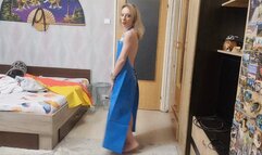 tease you with my blue pvc apron