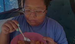 Up close crunchy cereal