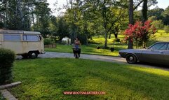 Jane Domino Gardening in Tight Jeans & Tan Leather OTK Boots