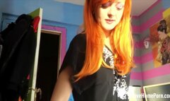 Redhead cosplayer has fun with my hard cock