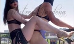 Pegging Queen| Balcony pegging during vacation