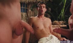 Castaway lands on a shemale only island