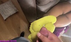 my yellow toe socks get blasted! my pov massive cumshot