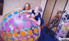 Q968 Stashia pops all Mariette's big beachballs - 1080p