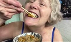 Stuffing My Face With Fried Rice Using Chopsticks