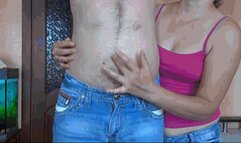 I caressed his sexy navel 4BBn