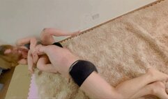 P4 Ihaaa!!! Riding a guy like a crazy bull in mixed wrestling and he STRUGGLES to get me out of here!!!