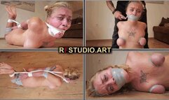 Sunmari - Tight Tape Bondage with Breast Wrapping + Extreme Tape Gagged Hogtie (FULL HD MP4)