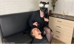 Using My slave's mouth as an ashtray and spittoon