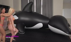 FULL VERSION!! Lesbians Fuck on GIANT 5M INFLATABLE WHALE! SQUIRTING!! 45 Minutes! HD Version