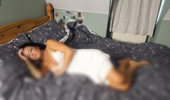 Danni's dreamy smoking orgasm in white panties MOV version