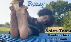 Ebony Soles Tease with Random Chick at Park