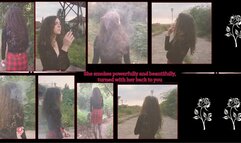 Smoke & Art 22 - She smokes powerfully and beautifully, turned with her back to you