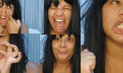 Silly faces, pignose, spit, massaging my tongue