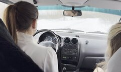 TANYA YULIA DRIVING LESSON SNOW STUCK_FULL VIDEO 50 MIN