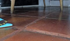 Balbina teasing you with her sexy shiny pantyhose on blue heels