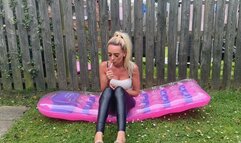 Smoking in the garden and popping my inflatable HD