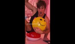 Logan Sitting on a Beach Ball and Blowing Balloons Part16 Video1 - WMV