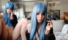 Alt Girl smoking and showing her puwussy