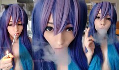 Egirl smoking in your face CLOSE UP