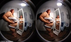 VR180 3D - The reversed White Bra Strip in the Mirror with Sunniva (Clip No 2638 - Full HD mp4 version)