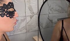 Lipstick Fetish And Gloryhole Blowjob