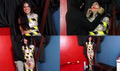 PART I : Helpless, ballgagged and wrapped!