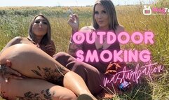 Outdoor smoking masturbation