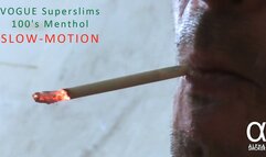 Smoking Vogue Superslims 100s Menthol slowmotion