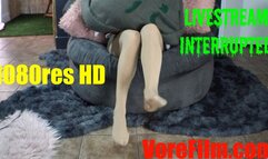 Livestream Interrupted - 1080res HD with stockingfeet