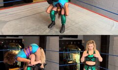 Blonde drops brunette on her head multiple times