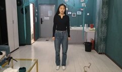 A Chinese variant of a girl with a full body tie and a mouth seal (Chinese model)