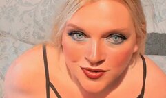 Strapon and big cleavage tease