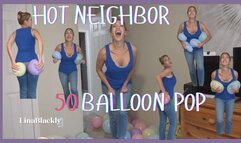 Neighbor MILF Pops 50 Balloons on Her Bulging Tits